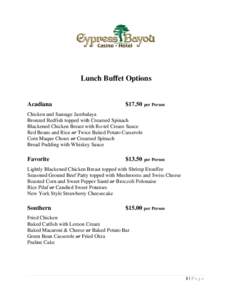 Microsoft Word - Lunch Themed buffet options with retail prices February 2013