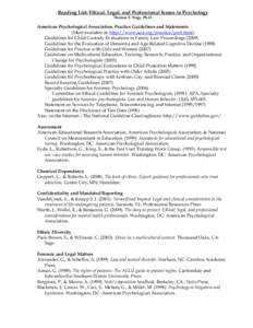 Forensic psychology / American Psychological Association / School psychology / Rodney L. Lowman / Thomas Widiger / Psychology / Education / Knowledge