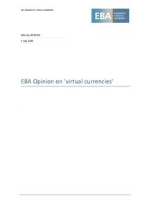 EBA OPINION ON ‘VIRTUAL CURRENCIES’  EBA/OpJulyEBA Opinion on ‘virtual currencies’