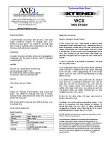 Technical Data Sheet PLASTICS RESEARCH LABORATORIES, INC. MOLD RELEASES & PROCESS ADDITIVES Mailing: Box[removed]Woodside, NY[removed]USA Shipping:58-20 Broadway, Woodside, NY[removed]USA Phone: [removed]  Fax: [removed]