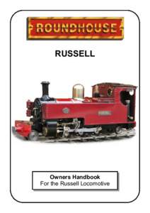 RUSSELL  Owners Handbook For the Russell Locomotive  Operating Instructions