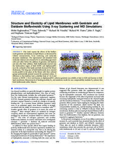 Isoflavones / Biological matter / Lipid bilayer / Computational chemistry / Molecular modelling / Genistein / Hydrophobic mismatch / Daidzein / Molecular dynamics / Chemistry / Membrane biology / Biology