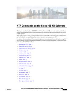 Internet protocols / Internet standards / Cisco IOS / Routers / Network Time Protocol / IOS XR / Cisco Systems / IPv6 / Time server / Computing / Network architecture / Internet