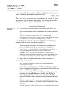 Defamation Act[removed]Annex 1996 Chapter 31 - continued