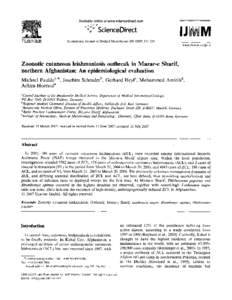 Zoonotic cutaneous leishmaniasis outbreak in Mazar-e Sharif, northern Afghanistan: An epidemiological evaluation