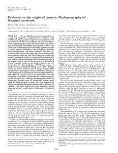 Classical genetics / Genetic genealogy / Population genetics / Cassava / Molecular phylogenetics / M. esculenta / Manihot / Haplotype / Domestication / Biology / Genetics / Euphorbiaceae