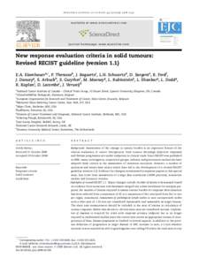 New response evaluation criteria in solid tumours: Revised RECIST guideline (version 1.1)