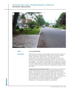 INFRASTRUCTURE IMPROVEMENTS PROJECT Winchendon, Massachusetts Client  Town of Winchendon
