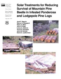 Solar treatments for reducing survival of mountain pine beetle in infested ponderosa and lodgepole pine logs