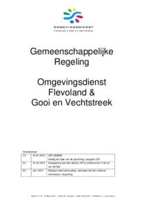 Gemeenschappelijke Regeling Omgevingsdienst Flevoland & Gooi en Vechtstreek