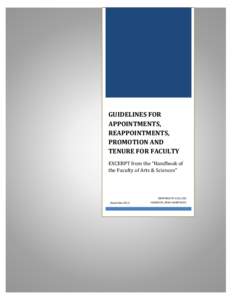 GUIDELINES FOR APPOINTMENTS, REAPPOINTMENTS, PROMOTION AND TENURE FOR FACULTY