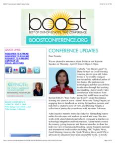 BOOST Keynote Just Added-Adora Svitak  REGISTER TO ATTEND REGISTER TO EXHIBIT REQUEST TO PRESENT CONTACT US