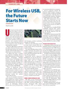 TECHNOLOGY NEWS  For Wireless USB, the Future Starts Now Neal Leavitt
