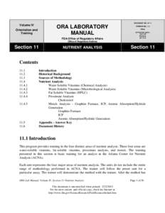 DOCUMENT NO.: IV-11  Volume IV ORA LABORATORY MANUAL