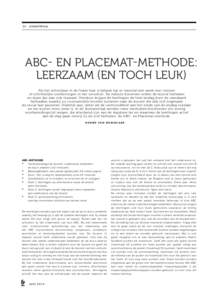 24  lesmateriaal ABC- en Placemat-methode: leerzaam (en toch leuk)