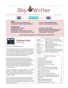 Sky  Writer AprilThe Ninety Nines, Inc. Fullerton Chapter Newsletter