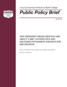 Labor economics / Unemployment / American Recovery and Reinvestment Act / Social issues / Current Population Survey / Green job / Care work / Economy of the United States / Welfare / Economics / Employment / Socioeconomics