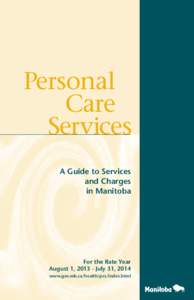 Personal Care Services A Guide to Services and Charges in Manitoba