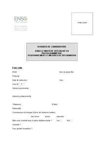 Coller photo  DOSSIER DE CANDIDATURE DANS LE MASTÈRE SPÉCIALISÉ EN PHOTOGRAMMÉTRIE, POSITIONNEMENT ET MESURES DE DÉFORMATION