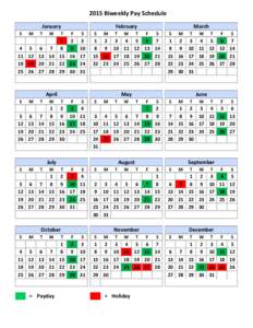 Biweekly Pay Schedule Calendar template