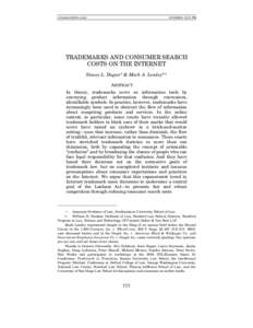 (4)LEMLEY&DOGANG2:15 PM TRADEMARKS AND CONSUMER SEARCH COSTS ON THE INTERNET