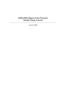 Report of the Provost’s