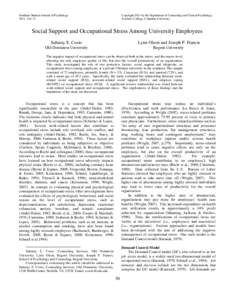 Graduate Student Journal of Psychology 2011, Vol. 13 Copyright 2011 by the Department of Counseling and Clinical Psychology Teachers College, Columbia University