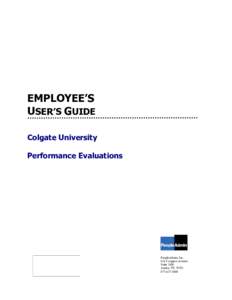 EMPLOYEE’S USER’S GUIDE Colgate University Performance Evaluations  PeopleAdmin, Inc.