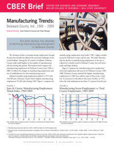 North American Industry Classification System / Delaware / Rust Belt / Indiana / Employment / States of the United States / Center for Business and Economic Research / Manufacturing