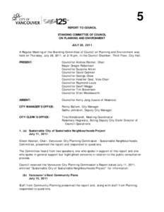 Standing Committee on Planning and Environment Minutes[removed]