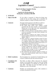 立法會 Legislative Council LC Paper No. LS58[removed]Paper for the House Committee Meeting on 28 April 2006 Legal Service Division Report on