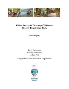 Visitor Survey of Overnight Visitors at Beverly Beach State Park Final Report Terry Bergerson Wesley Mouw and