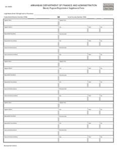 AR-1R-BPG  Print Form ARKANSAS DEPARTMENT OF FINANCE AND ADMINISTRATION Beauty Pageant Registration Supplement Form