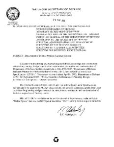 Memorandum on Department of Defense Unified Facilities Criteria