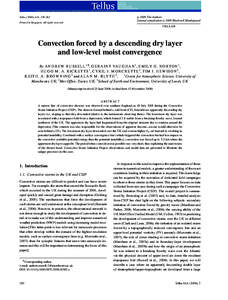 Convection forced by a descending dry layer and low-level moist convergence