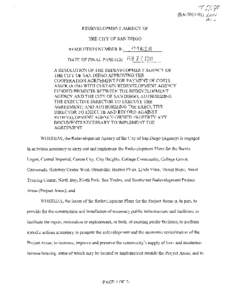 REDEVELOPMENT AGENCY OF THE CITY OF SAN DIEGO RESOLUTION NUMBER RDATE OF FINAL PASSAGE A RESOLUTION OF THE REDEVELOPMENT AGENCY OF THE CITY OF SAN DIEGO APPROVING THE COOPERATION AGREEMENT FOR PAYMENT OF COSTS