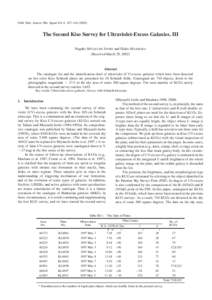 Publ. Natl. Astron. Obs. Japan Vol[removed]–[removed]The Second Kiso Survey for Ultraviolet-Excess Galaxies. III Nagako M IYAUCHI -I SOBE and Hideo M AEHARA (Received March 29, 2002)