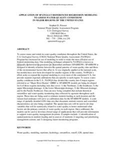 APPLICATION OF SPATIALLY REFERENCED REGRESSION MODELING TO ASSESS WATER-QUALITY CONDITIONS IN MAJOR REGIONS OF THE UNITED STATES