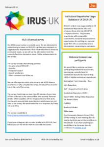 FebruaryInstitutional Repositories Usage Statistics in UK (IRUS-UK)  IRUS-UK annual survey