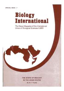 Biology  International The News Magazine of the International Union of Biological Sciences (IUBS)