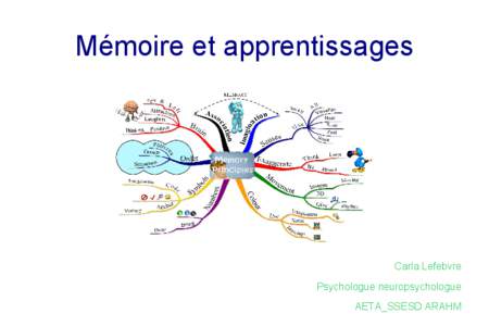 Mémoire et apprentissages  Carla Lefebvre Psychologue neuropsychologue AETA_SSESD ARAHM