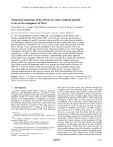 Numerical simulation of the effects of a solar energetic particle event on the ionosphere of Mars