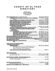 COUNTY OF EL PASO DIRECTORY Mailing Address: 500 E. San Antonio St. El Paso, Texas[removed]2000