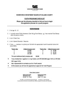 WORKFORCE INVESTMENT BOARD OF SOLANO COUNTY