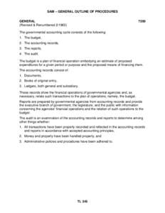 SAM – GENERAL OUTLINE OF PROCEDURES GENERAL (Revised & Renumbered[removed]