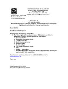 COUNTY COUNCIL OF BEAUFORT Beaufort County Purchasing Department Post Office Drawer 1228 Beaufort, South Carolina[removed]Telephone[removed] ♦ FAX[removed]David L. Thomas, CPPO, CPPB