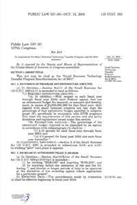 PUBLIC LAW[removed]—OCT. 15, [removed]STAT, 263 Public Law[removed]107th Congress