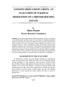 LESSONS FROM LISSON GREEN: AN EVALUATION OF WALKWAY DEMOLITION ON A BRITISH HOUSING ESTATE by
