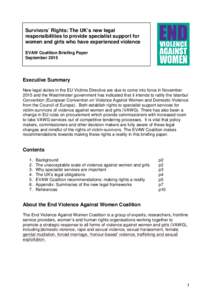 Survivors Rights - EVAW Coalition -  September 2015