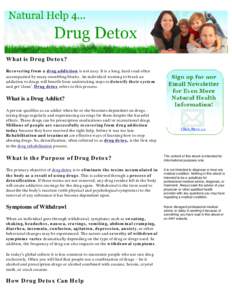 Natural Help for Drug Detox